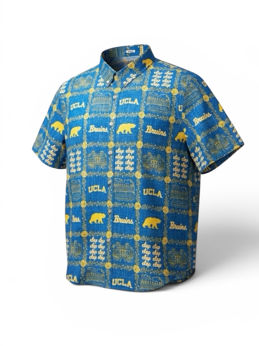 Reyn Spooner UCLA Bruins Blue Gold Hawaiian Short-Sleeve Button-Down Shirt NWT